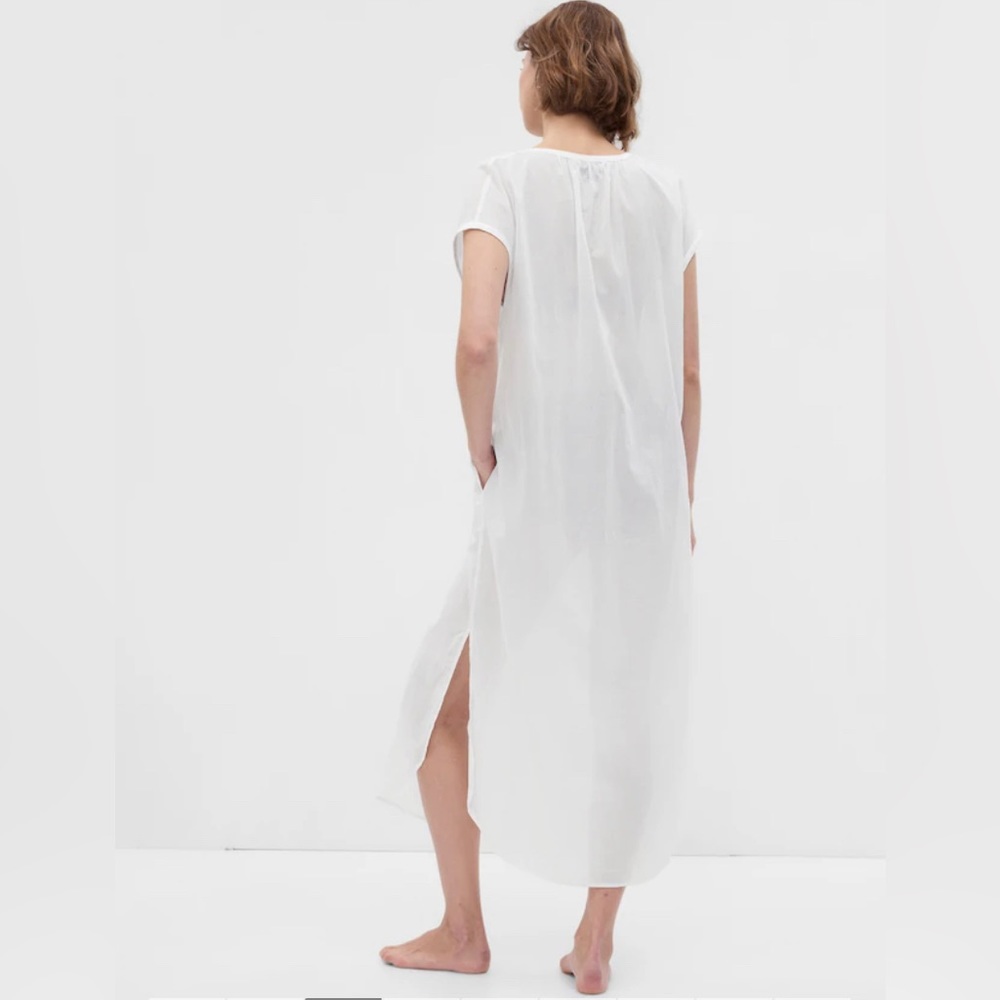 GAP NWT Button Down Voile Dolman Shirtdress - White - Picture 3 of 6